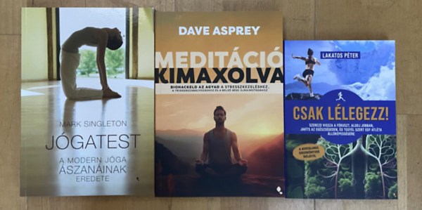Mark Singleton, Dave Asprey, Lakatos P�ter - 3 db k�nyv j�g�r�l, medit�ci�r�l, l�gz�stechnik�kr�l - J�gatest, Medit�ci� kimaxolva, Csak l�legezz!