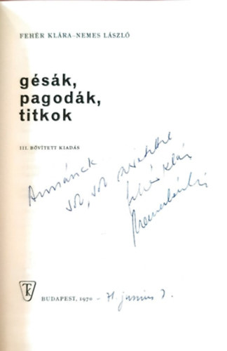 Fehr K. -Nemes L. - Gsk, pagodk, titkok