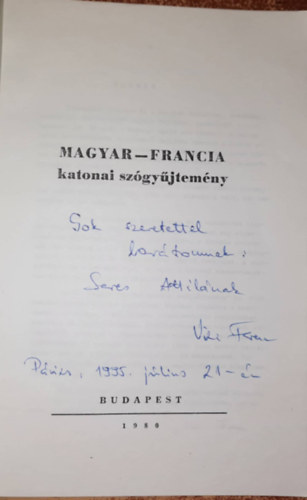 Vzi Ferenc - magyar francia katonai szgyjtemny