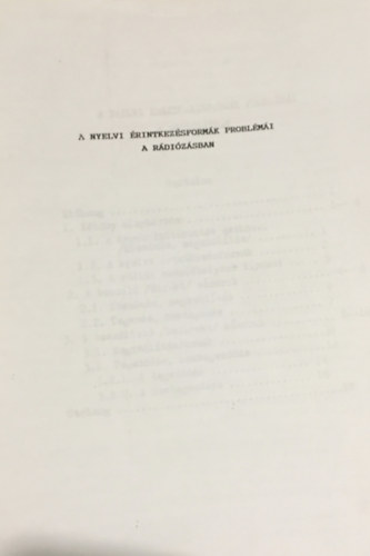 Deme Lszl - A nyelvi rintkezsformk problmi a rdizsban