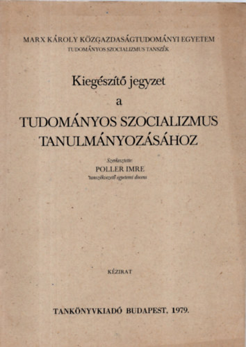 Dr. Holls Ervin - Tudomnyos szocializmus jegyzet a Budapesti Mszaki Egyetem hallgati szmra