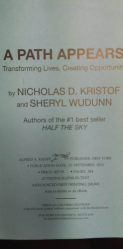 Nicholas Kristof, Sheryl WuDunn - A Path Appears: Transforming Lives, Creating Opportunity