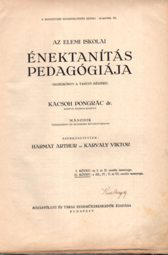 Kacsoh Pongrc dr. - Az elemi iskolai nektants pedaggija (segdknyv a tant rszre)