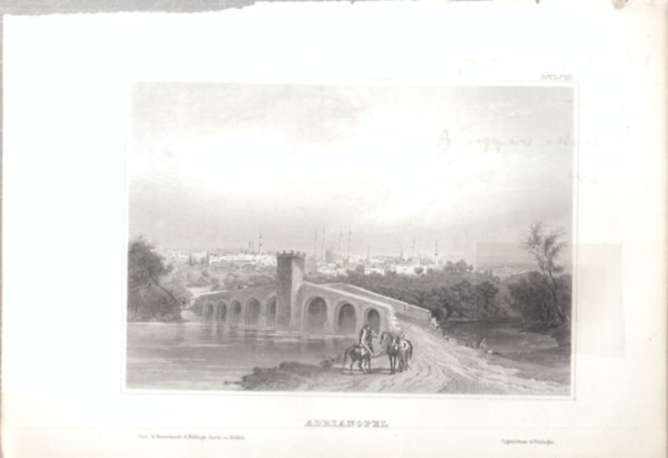 Adrianopel (Edirne, vros, Trkorszg, Kzel-Kelet, zsia) (16x23,5 cm lapmret eredeti aclmetszet, 1856-bl)