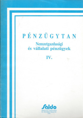 Sulyok-Pap Mrta (szerk.) - Pnzgytan - Nemzetgazdasgi s vllalati pnzgyek IV.
