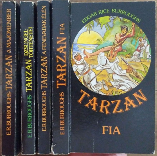Edgar Rice Burroughs - Tarzan, a majomember + Tarzan dzsungelt�rt�netei + Tarzan a fenevadak �l�n + Tarzan fia (4 k�tet)