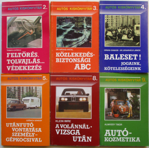 6 db az Autós kiskönyvtár sorozatból (2,3,5,4,8,9 kötetek)