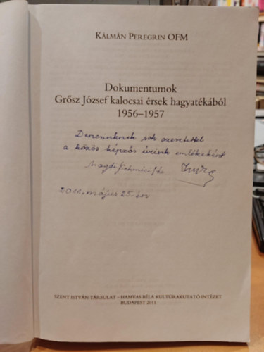 Dokumentumok Gr�sz J�zsef kalocsai �rsek hagyat�k�b�l 1956-1957