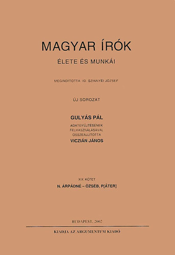 Guly�s P�l - Magyar �r�k �lete �s munk�i XIX.