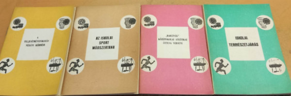 Gimesi Istvn (szerk.), Ndori Lszl, Mezfi Andrs - A teljestmnyfokozs nhny krdse; Az iskolai sport mdszertana; "Bartsg" kzpiskolai atltikai ttusa verseny; Iskolai termszetjrs (4 fzet)