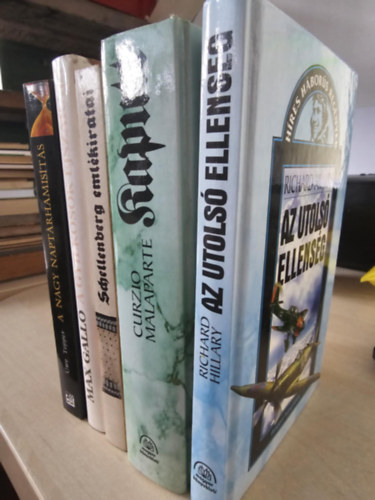 Richard Hillary, Curzio Malaparte, Max Gallo, Uwe Topper - 5db t�rt�nelmi reg�ny: Az utols� ellens�g+ Kaputt+ Schellenberg eml�kiratai+ A gyilkosok �jszak�ja+ A nagy napt�rhamis�t�s