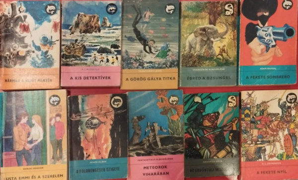 vad�sz�r�k elbesz�l�sei, Szentiv�nyi Jen�, R.J. McGregor, Adam Bahdaj, E.Nesbit, R.L.Stevenson, Kende S�ndor, Feh�r Kl�ra, Fantasztikus elbesz�l�sek, Heged�s G�za - 10 db delfin k�nyv