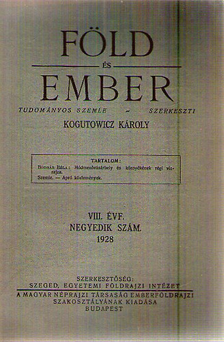 Kogutowicz Károly (szerk.) - Föld és ember 1928/4.