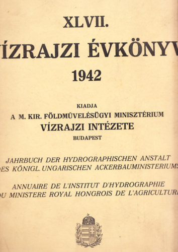 Vízrajzi évkönyv 1942 XLVII. kötet
