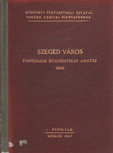 Szeged v�ros fontosabb statisztikai adatai 1956