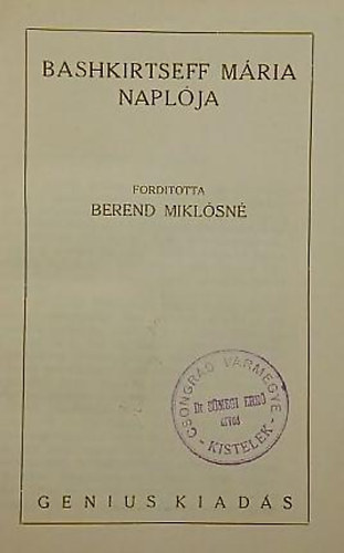 Berend Miklsn (ford.) - Bashkirtseff Mria naplja