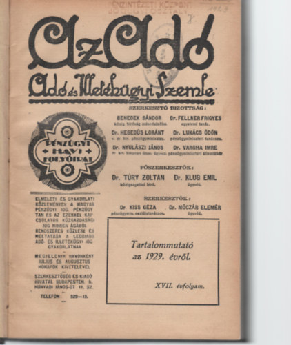 Benedek Sndor, Dr. Hegeds Lrnt - Az Ad -Ad s illetkgyi szemle