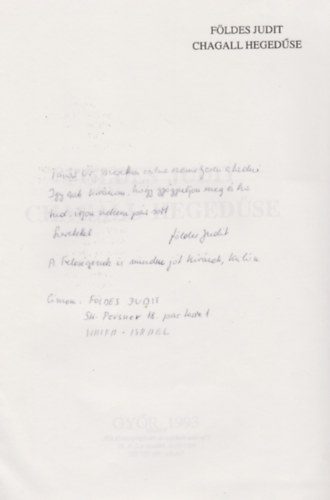 Fldes Judit - Chagall hegedse (Dediklt)