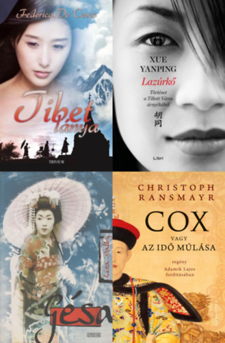 Christoph Ransmayr, Liza Dalby, Federica De Cesco, Federica de Cesco, Xue Yanping - 4 db k�nyv t�vol-keleti sorsokr�l: Tibet l�nya + G�sa + Cox vagy Az id� m�l�sa + Laz�rk� - T�rt�net a Tiltott V�ros �rny�k�b�l