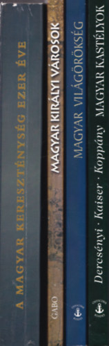 4 db. Magyarorszggal kapcsolatos album (Magyar kastlyok + Magyar vilgrksg + Magyar kirlyi vrosok + A magyar keresztnysg ezer ve)