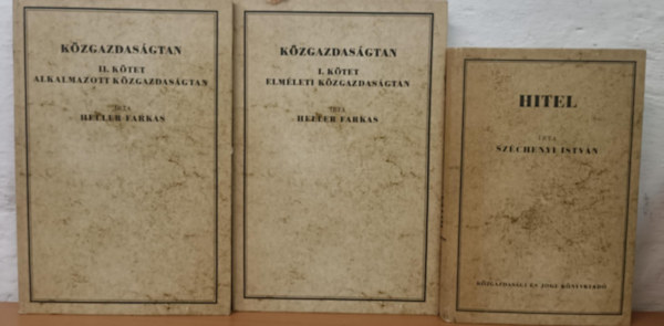 Heller Farkas, Szchenyi Istvn - Kzgazdasgi knyvcsomag
