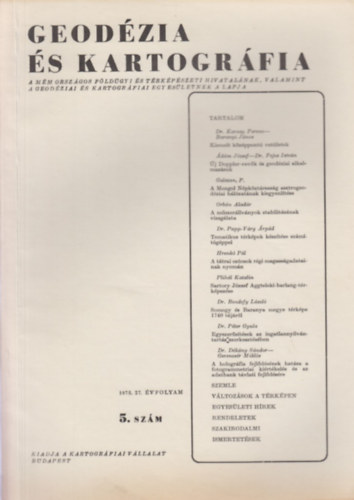 Dr. Jo Istvn (szerk.) - Geodzia s Kartogrfia 1975/5. szm
