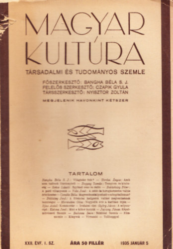 Bangha B�la S. J. (Szerk.) - Magyar Kult�ra 1935 II. f�l�v