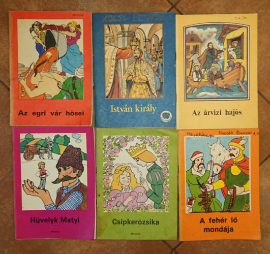 6 f�zet az Olvass magadnak c�m� gyerekk�nyvsorozatb�l: H�velyk Matyi, Az egri v�r h�sei, Istv�n kir�ly, Az �rv�zi haj�s, Csipker�zsika, A feh�r l� mond�ja