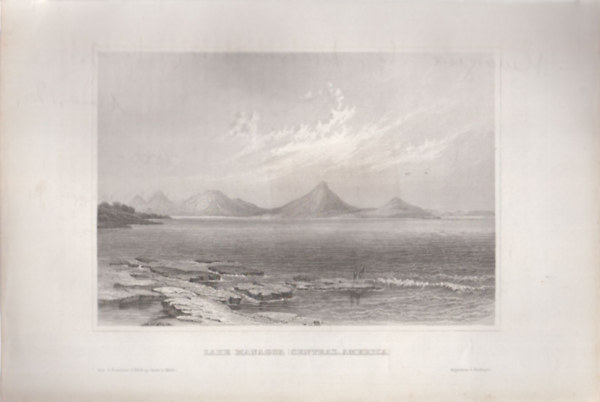 Lake Managua (Managua-t,nicaragua, Kzp-Amerika) (16x23,5 cm mret eredeti aclmetszet, 1856-bl)