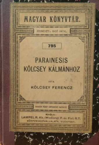 Klcsey Ferenc - Parainesis Klcsey Klmnhoz