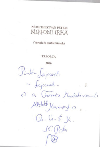 Németh István Péter - Nipponi irka - dedikált