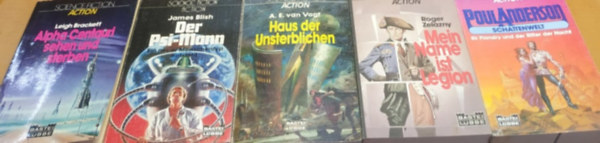 Roger Zelazny, A. E. van Vogt, Leigh Brackett, James Blish, Poul Anderson - 5 db Bastei Lbbe Sci-Fi: Alpha Centauri sehen und sterben; Der Psi-Mann; Haus der Unsterblichen; Mein Name ist Legion; Schattenwelt (5 ktet)