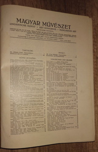 A Magyar Mvszet 1928-as vfolyamnak els hat szma (janur-jnius)