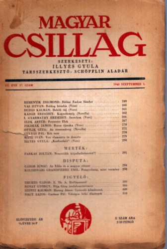 Illy�s Gyula (ford.) - Magyar Csillag 1943. szeptember 1. III. �vfolyam 17. sz�m