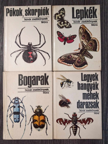 B�v�r Zsebk�nyvek - (4db) B�v�r zsebk�nyvek az �zeltl�b�ak / Arthropoda t�rzs�b�l: P�kok, skorpi�k / Lepk�k / Bogarak / Legyek, hangy�k, m�hek, darazsak