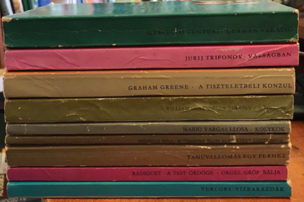 Marcello Venturi, Jurij Trifonov, Graham Greene, William Golding, Mario Vargas Llosa, Heinrich Bll, Vercors, Radiguet - 9 db. Eurpa zsebknyv