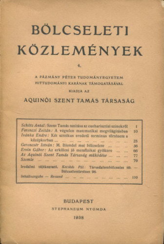 Bölcseleti közlemények 4.