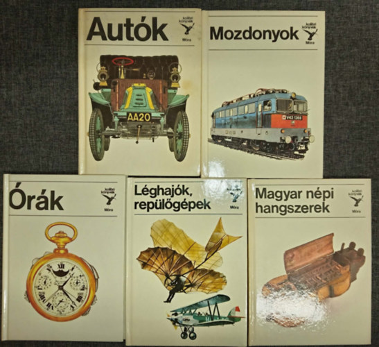 Kolibri Könyvkiadó - (5db) Kolibri Könyvek könyvcsomag: Autók / Mozdonyok / Órák / Léghajók, repülőgépek / Magyar népi hangszerek
