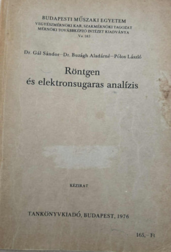 P�los L�szl� - R�ntgen �s elektronsugaras anal�zis