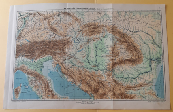 Kogutowicz Manó - Az Osztrák - Magyar Monarchia (Hegy- és vizrajzi térképe)