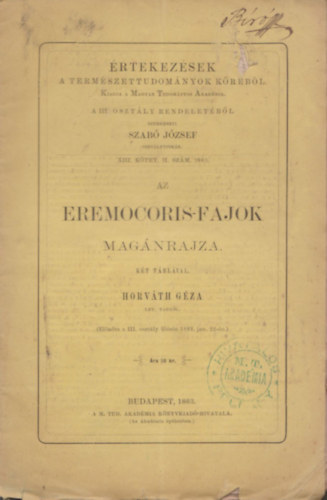 Horvth Gza - Az eremocoris-fajok magnrajza