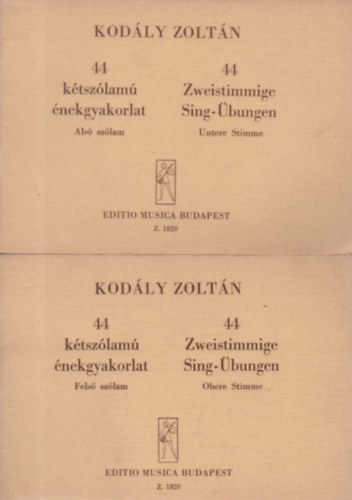 Kodly Zoltn - 44 ktszlam nekgyakorlat I-II. (als szlam - fels szlam)