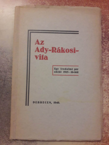 Az Ady-R�kosi-vita
