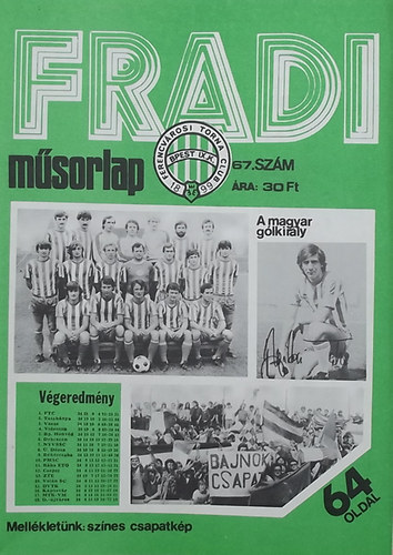 Nagy Bla (szerk.) - Fradi msorlap 67. szm