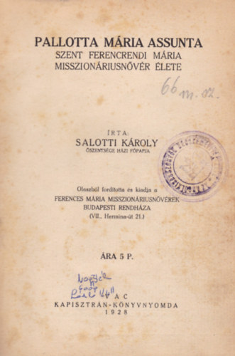 Salotti K�roly - Pallotta M�ria Assunta