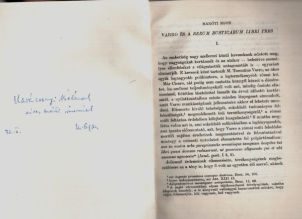 Maróti Egon - Varro és a Rerum rusticarum libri tres
