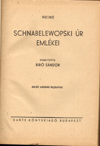 Heine - Schnabelewopski r emlkei