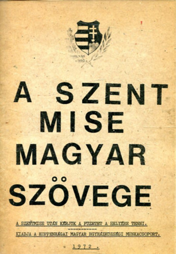 A szentmise magyar sz�vege
