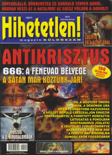 Hihetetlen! magazin klnszm 2019/mrcius-jnius, jnius-szeptember, szeptember-december (3 db. lapszm)