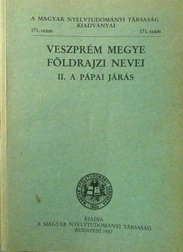 rdg Ferenc - Veszprm megye fldrajzi nevei: II. A Ppai jrs